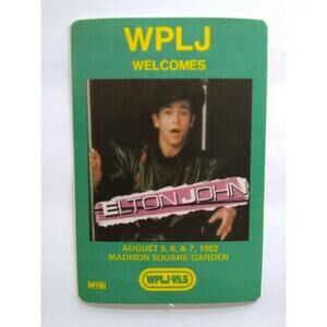 Elton John Backstage Pass Original 1982 Madison Square Garden Pop Rock Music